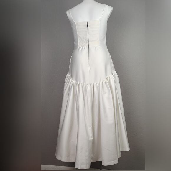 Alice + Olivia Diana Off White Sleeveless Structured Midi Dress Size 14 - Picture 4 of 16